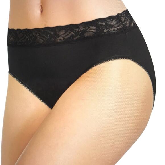Wacoal Other - Wacoal Cotton Suede Hi Cut Brief Black